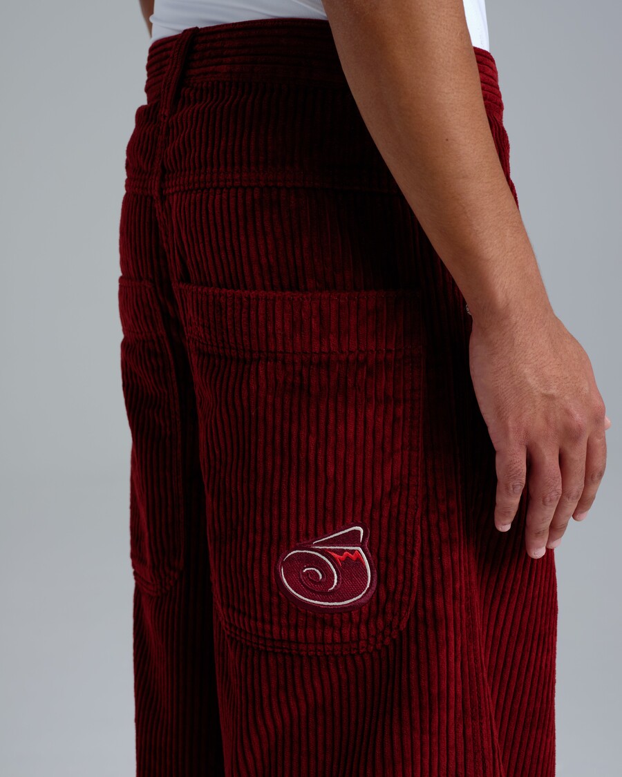 Jnco 101 Twin Cannon. 26". 4 Wale Corduroy. Burgundy.