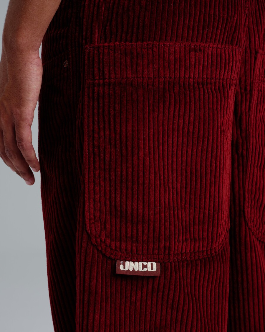 Jnco 101 Twin Cannon. 26". 4 Wale Corduroy. Burgundy.