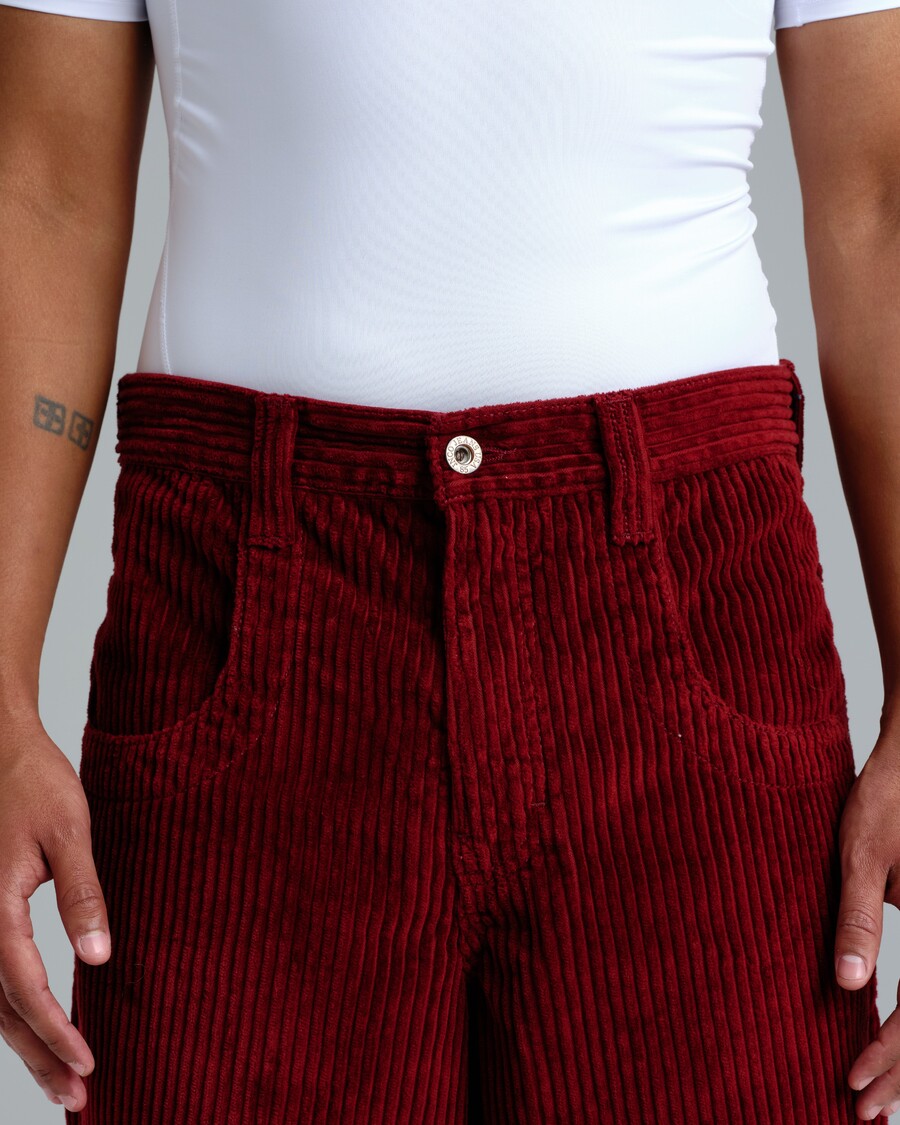Jnco 101 Twin Cannon. 26". 4 Wale Corduroy. Burgundy.