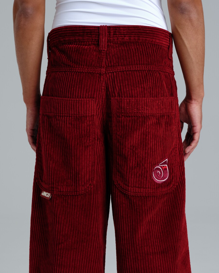 Jnco 101 Twin Cannon. 26". 4 Wale Corduroy. Burgundy.