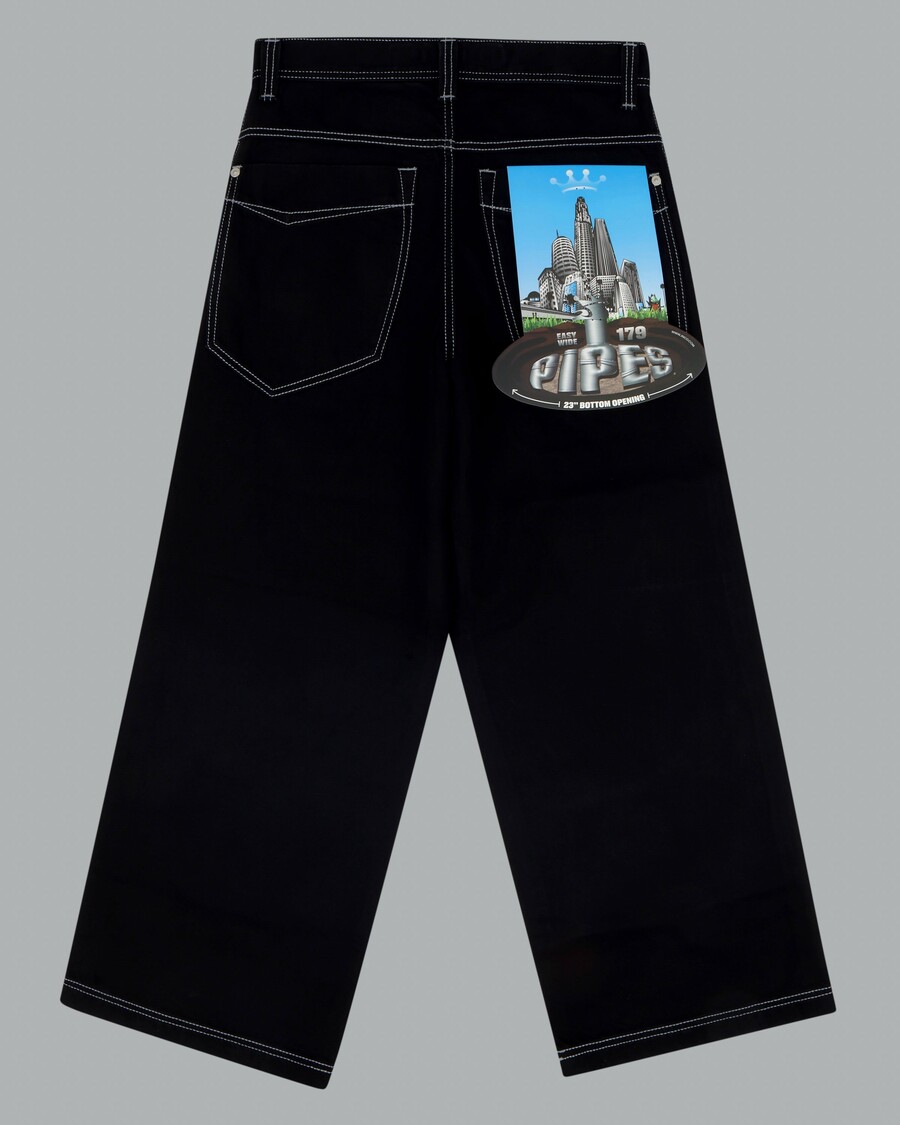 Jnco 1179 Easy Wide Pipes. 23". Jet Black.