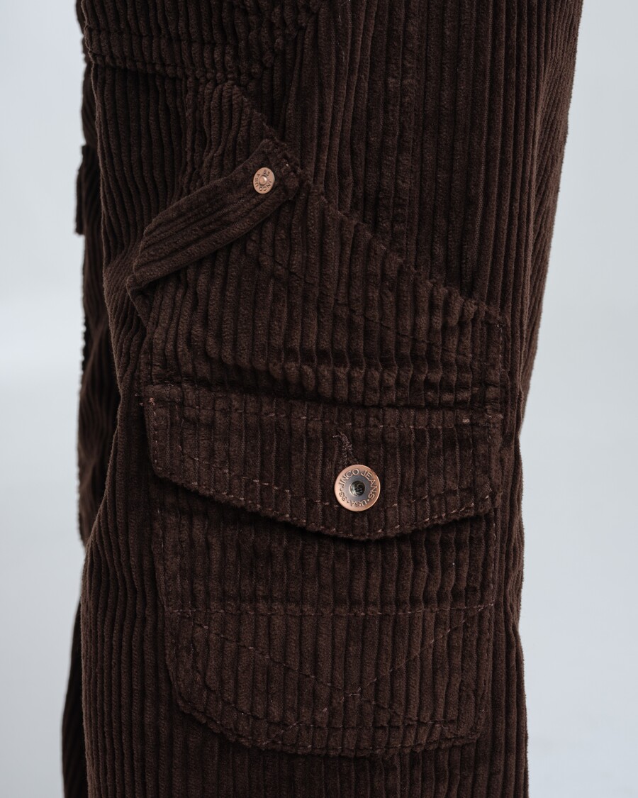 Jnco Torque Cargo Carpenter. 23". 4 Wale Corduroy. Java Brown.