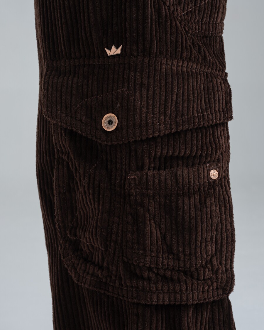 Jnco Torque Cargo Carpenter. 23". 4 Wale Corduroy. Java Brown.