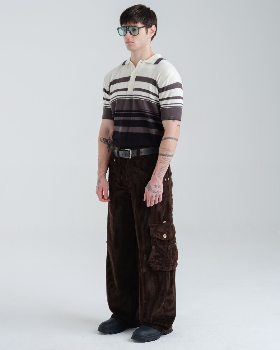 Jnco Torque Cargo Carpenter. 23". 4 Wale Corduroy. Java Brown.