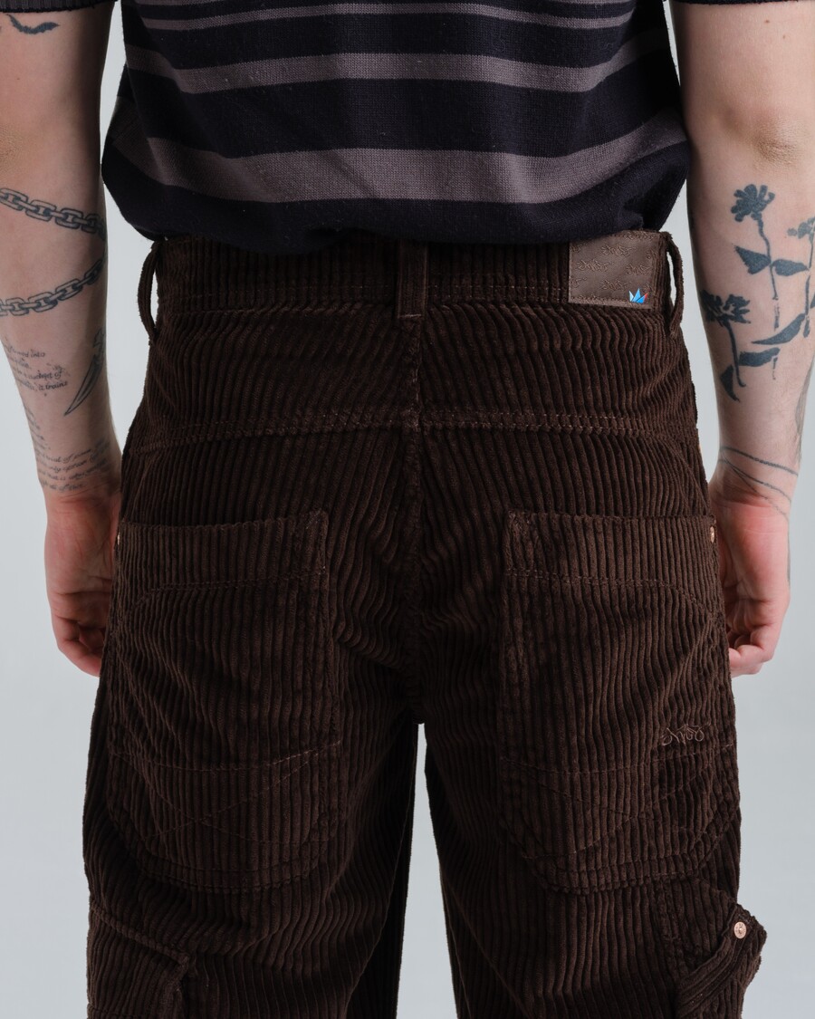 Jnco Torque Cargo Carpenter. 23". 4 Wale Corduroy. Java Brown.