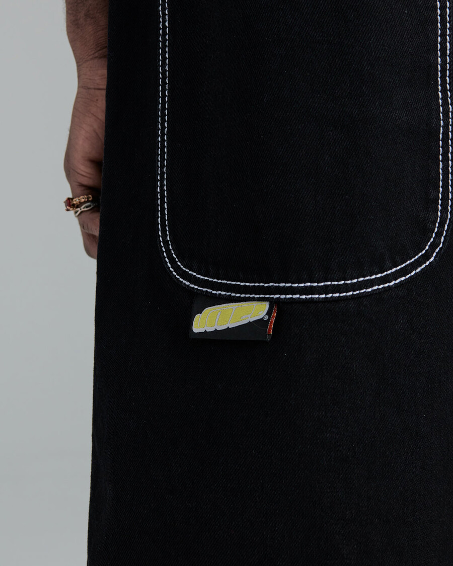 Jnco 101 Twin Cannon Shorts. 14" Inseam. Jet Black.