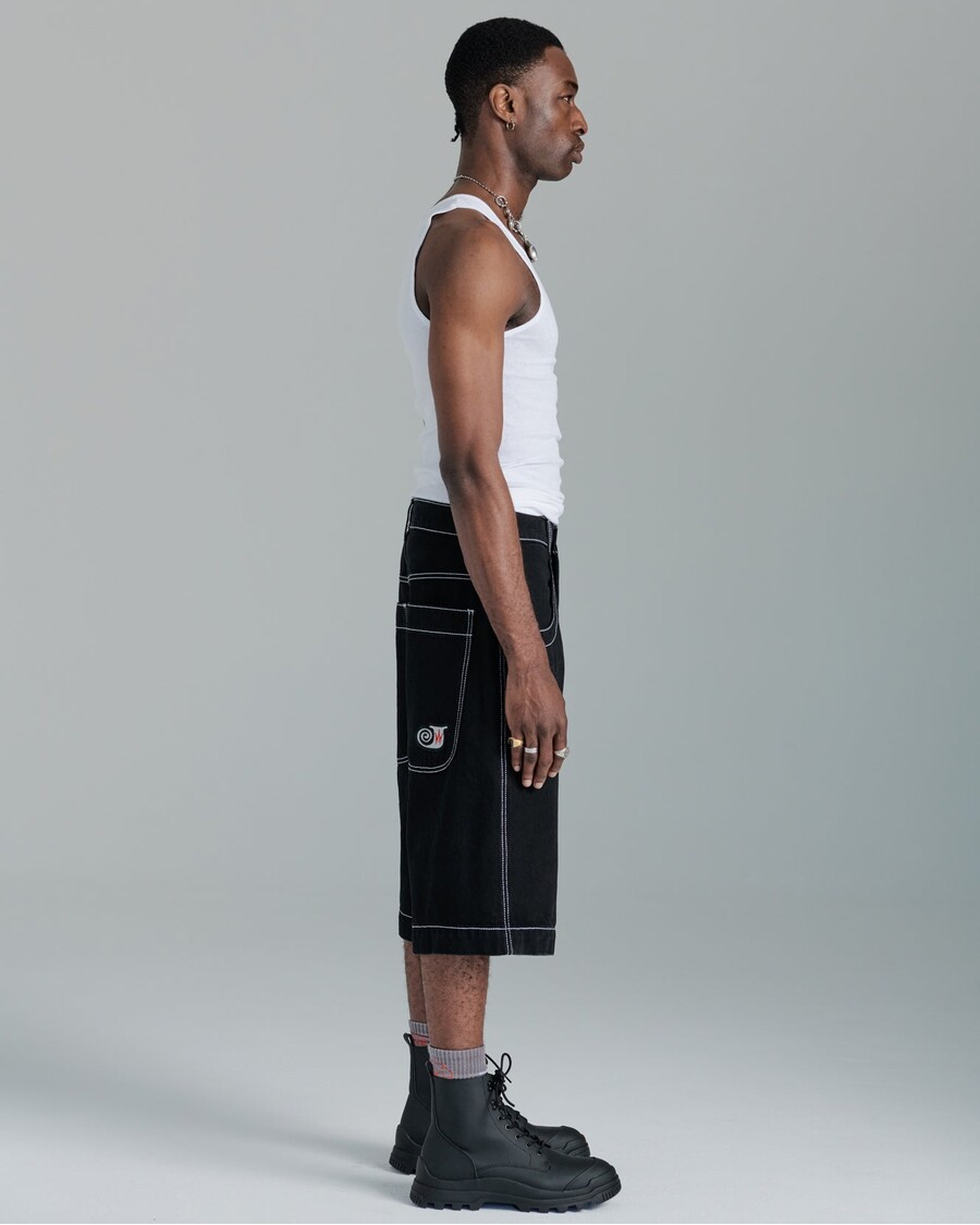 Jnco 101 Twin Cannon Shorts. 14" Inseam. Jet Black.