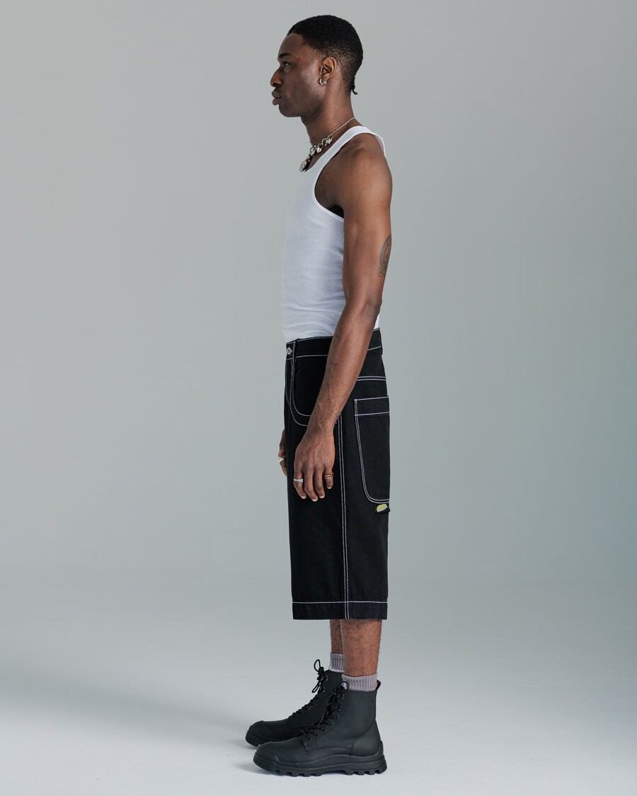 Jnco 101 Twin Cannon Shorts. 14" Inseam. Jet Black.