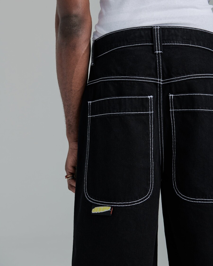 Jnco 101 Twin Cannon Shorts. 14" Inseam. Jet Black.