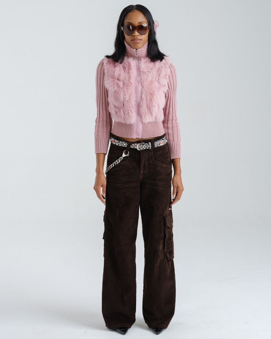 Jnco W Torque Cargo Carpenter. 23". 4 Wale Corduroy. Java Brown.