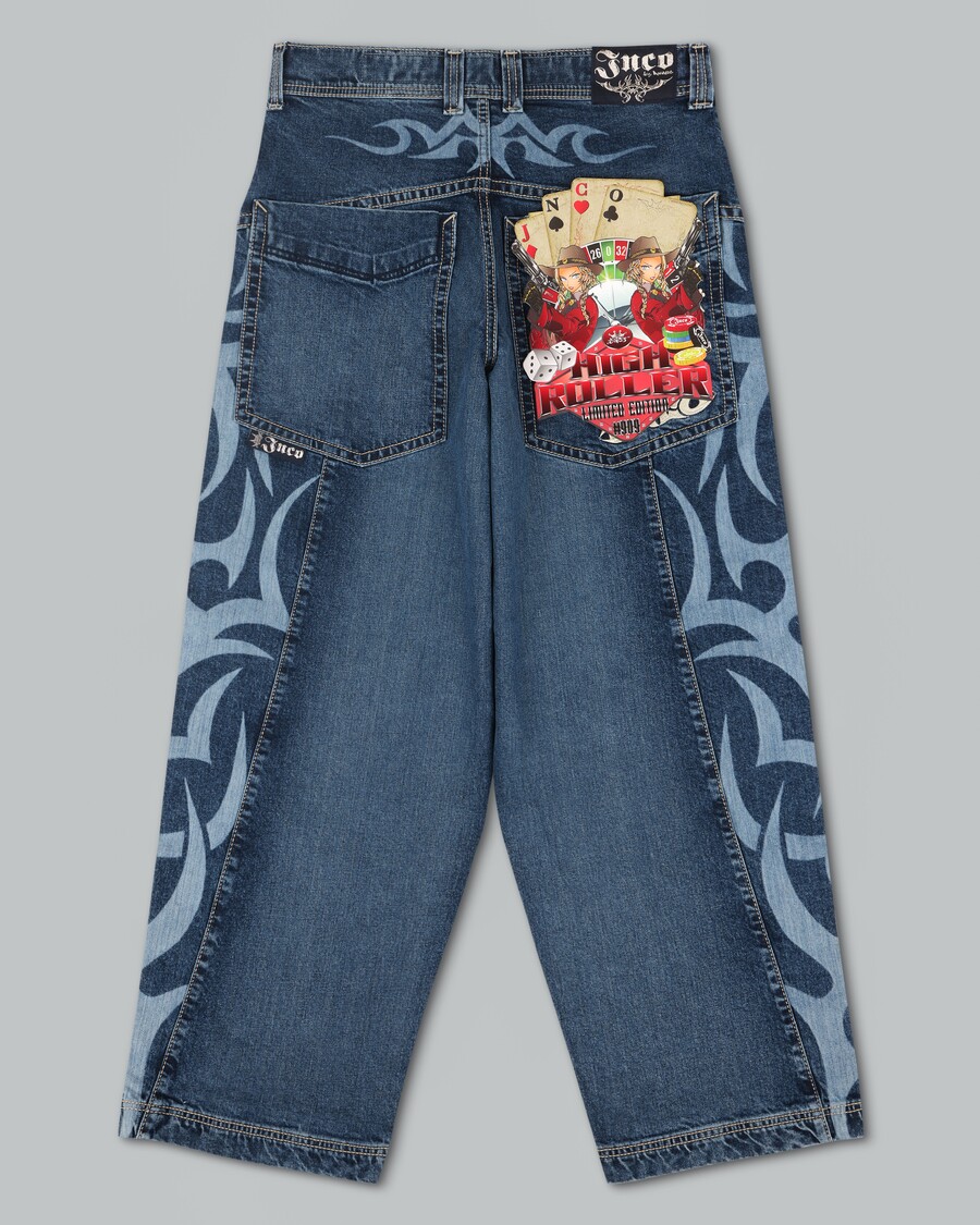 Jnco W High Roller. 21". Hand-Sand Dark Stone.