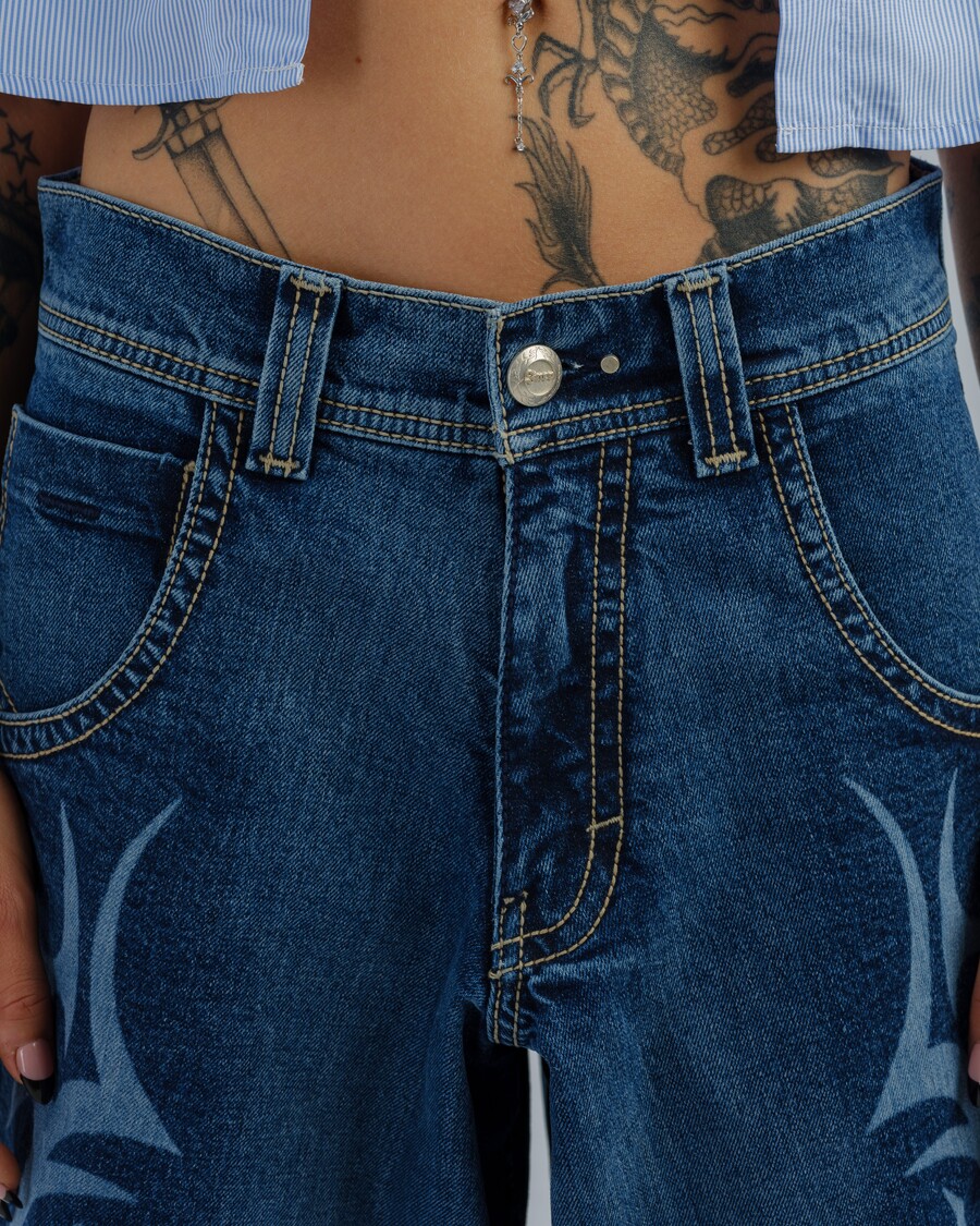 Jnco W High Roller. 21". Hand-Sand Dark Stone.