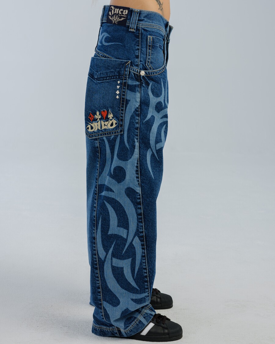 Jnco W High Roller. 21". Hand-Sand Dark Stone.