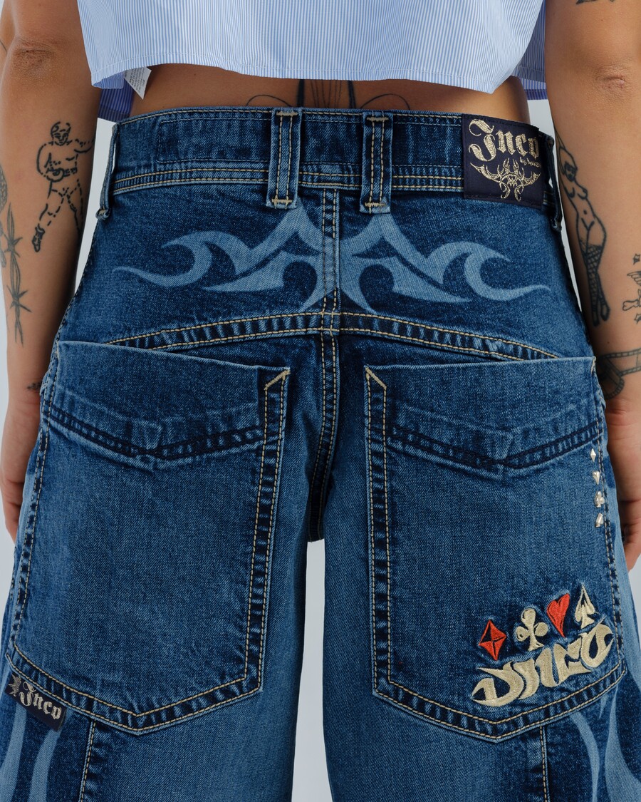Jnco W High Roller. 21". Hand-Sand Dark Stone.