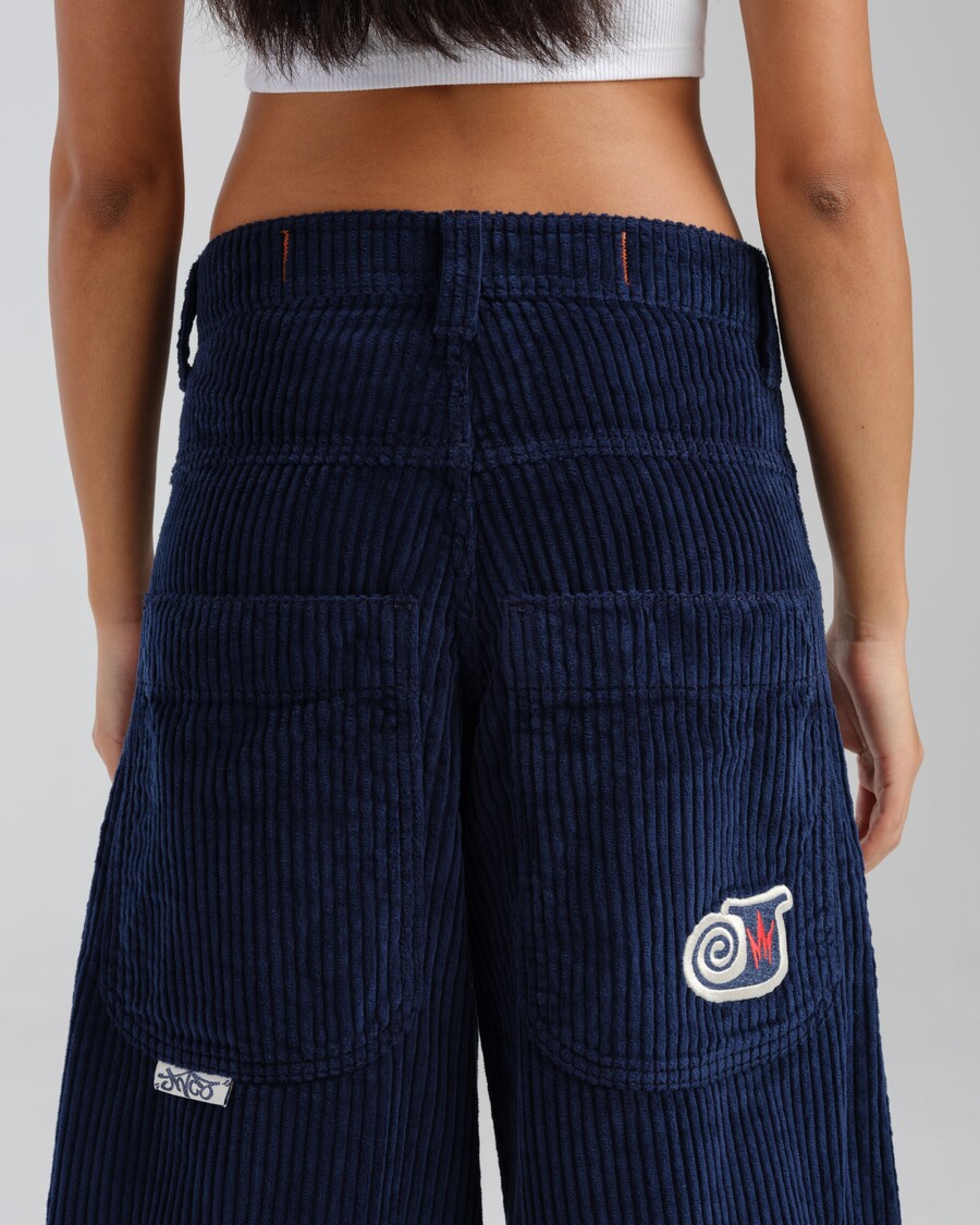 Jnco W101 Twin Cannon. 26". 4 Wale Corduroy. Navy.